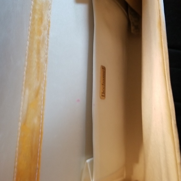 Bechamel Ivory Satin Pearl Accent Evening Bag - Picture 6 of 8